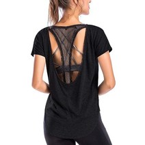 Move With You Womens Workout Tops Basic Tees for Women Activewear T-Shirt Open Back Short Sleeve Yog