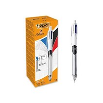 빅 BIC 다색 멀티펜 샤프 지우개 볼팬 1mm 12개입, 1개(12개입)