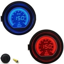 유면계 유량계 52mm EVO 오일 온도 볼트 진공 오일 온도 배기 가스 온도 부스트 터보 게이지 빨간색 및 파, 04 Oil Temperature