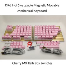 핫 스왑 가능 마그네틱 이동식 매크로 키 체리 MX Kaih 박스 스위치 게이머용 프로그래밍 가능한 RGB 기계식 키보드 DIY DK6, 없음, 없음, 4.44keys Kaihua set