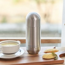 아소부 스텐 보온보냉 알약 텀블러 420ML 오브, 실버