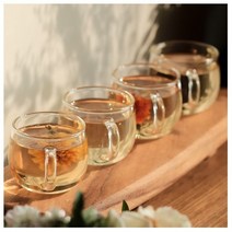 인크레마 내열 유리 미니 커피잔 2종 찻잔 머그잔 용품 손잡이컵 예쁜, 인크레마내열유리잔(100mlx4p)