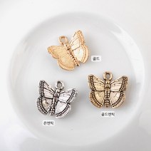 비즈아이 [7335-21]메탈팬던트(엔틱나비) 12*12mm [1개], 골드엔틱