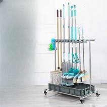 청소도구 밀대 빗자루 마대 보관함 원터치 보관 걸이, 후크 10개 후크 12개 기본 모델