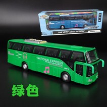 버스 실제 모형 다이캐스트 2층 관광 어린이 장난감 자동차 시내투어 관광 미니어쳐, 그린