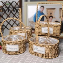 왕골 꽃바구니 등나무라탄 토트 꽂다 풀 화분 팬시 핸드메이드 그린 뤄버들 T위빙 응접실이 있다 A스윙 1877708299, 빅, 4측. 피그미 제기함