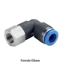 국산 제조 에어호스 연결 다용도 원터치 피팅 L자 꺾임 암나사 PLF type, 1202