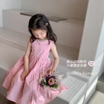 에모베베 미니스커트 핑크 나시 스커트 2022 여름 어린이 시원한 민소매 원피스