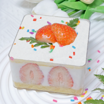 [당일출고] 티라미수용기 보틀케이크용기 정사각케이스 소 60p, Handmade 크라프트띠지 60p