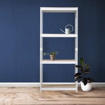 스피드랙 무볼트 조립식 앵글 철제 선반 4단 1500 x 700 x 2100, 블랙:12mm 강화 MDF 보드