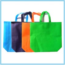 다용도 부직포가방 판촉물 신발주머니 마트 장바구니형 색상 인쇄가능, 스카이블루