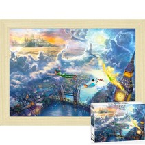 퍼즐피플 디즈니 킨케이드 명작 직소퍼즐 모음, 퍼즐유액 포함, 피터팬 1000P 액자포함(우드미송), 1000p