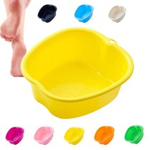 풋 배스 욕조 대야 큰 사이즈 담글 발 버킷 마사지 발을 수 있는 튼튼한 플라스틱 홈 스파 페디큐어 및 용 USA 미국, Yellow