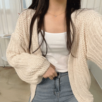 (크로스컴퍼니)오드리 볼레로 숄 가디건 여리한 무드