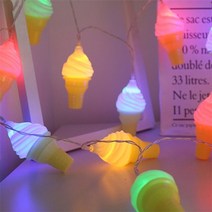 싸이키 사이키조명 노래방 파티 클럽 무대 가정용 미러볼 밀러볼 LED 아이스크림 문자열, 여러 가지 빛깔의 빛, 7.5m 50led 제어