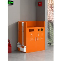 업소용 쓰레기통 대형분리수거함 카페 분리수거 사무실, 오렌지 2열  80x50x100cm