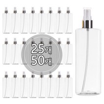 [25개묶음판매] 금속스프레이 120ml 150ml 200ml 250ml 300ml 500ml 스프레이공병 미스트용기, 500ml 각투명용기, 실버캡, 25개