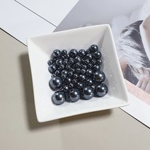 아크릴진주 [구멍] 컬러 비즈 공예 재료, 블랙, 12mm