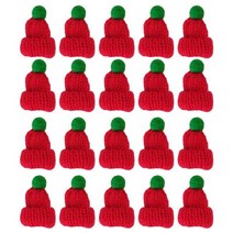 20pcs 크리스마스 와인 병 커버 미니 산타 모자 스카프 크리스마스 스카프 산타 모자 인형 홈 장식 크리스마스 navidad 2023, 20pcs 2x4cm