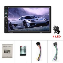 카오디오 카플레이 모니터 Hikity-2 Din 자동차 라디오 테이프 레코더 7 인치 멀티미디어 MP5 플레이어 FM, 02 NO Control 4 LED