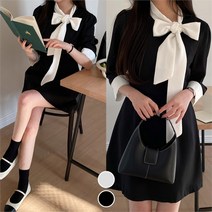 넛지 아름다운 여성 데이트 스카프 배색 미니 원피 (9704926)