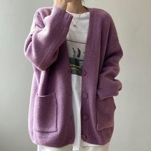니트롱 루즈 가디건 니트가디건 아우터 여성 루즈핏