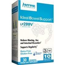 Jarrow Formulas Ideal Bowel Support LP299v 팽만감 가스 장 불편감 감소* 및 규칙성 지원 100억 세포 30 베지 캡슐, 30개 (1팩)