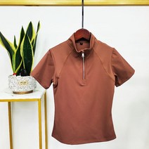 여성용 승마 반팔 티셔츠 블랙 통풍 셔츠 쇼 상의
