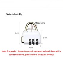 자물쇠 여행 도난 방지 배낭 작은 재설정 가능 3 자리 조합 가방 암호 코드 학교 미니 아연 합금, [02] 금