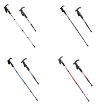 등산용품 휴대용스틱 호신용지팡이 등산용스틱 등산장비, T자형4단_등산스틱_블루, 1개