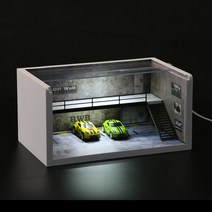 1:64 rwb 공장 창고 장면 LED 조명 발광 램프 자동차 차량 디오라마 미니카 피규어 자동차 미니어쳐 미니어처 진열장 보관함 디스플레이 다이캐스트 전시대