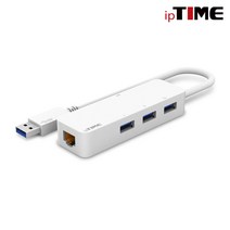 ipTIME U1003 USB3.0 기가비트 이더넷 유선 랜카드 + 3포트 허브 노트북/데스크탑 겸용