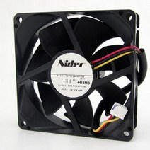 NIDEC 8CM 80x80x25mm T80T12MHA7-52 DC 12V 0.10A 3 라인 조용한 냉각 팬, 한개옵션0