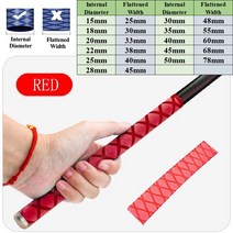 전선열수축튜브 전기튜브 투명낚시 막대에 대 한 Anti-slip 열 수축 튜브 DIY 라켓 슬리브 전기 절연 5 색, 04 Red_08 35mm_02 1M