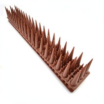 버드스파이크 실외기 비둘기 퇴치 울타리 벽 스파이크 고양이 동물 구충제 플라스틱 도난 방지 억제 정원, 01 5 Strips  Brown