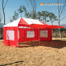 프리폼 캐노피천막 럭셔리 3X6 풀세트 야외 실내 행사용 텐트 포장마차 테라스 바람막이 그늘막 옥상, L타프풀 3X6 레드