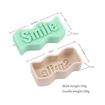 홈공방 레진아트 실리콘몰드 새로운 슬로건 편지 파도 양초 금형 기하학 아로마 양초 수지, 웃다, 10 Smile