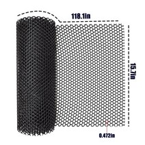 개비온 담장 철망 옹벽 40x300cm 플라스틱 치킨 와이어 울타리 메쉬 육각 펜싱 용, 검은색