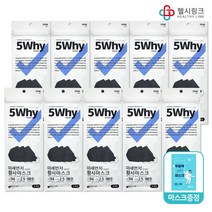 보령 5why 오리지널 KF94 마스크 대형 블랙 3매입 X 5팩 / 10팩 / 25팩, 10개(총30매)+헬시링크 마스크1팩