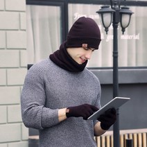 Habawoo 남성 겨울 모자워머장갑 3종