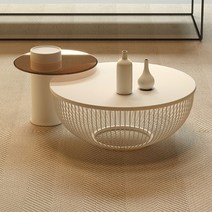 북유럽풍 거실테이블 80+50CM 원형 티테이블, 80cm+50cm, X4