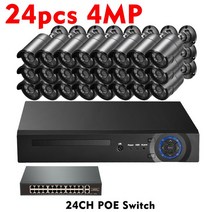 Gadinan 불릿 IP POE 보호 카메라 시스템 야외 스마트 홈 CCTV 레코드 감시 키트 H.265 NVR 32CH 8MP, 05 24pcs 4MP Cameras_04 4T