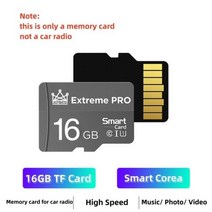 1Din 자동차 라디오 멀티미디어 핸즈프리 MP3 플레이어 FM AM 오디오 12V USB/SD/AUX 입력 자동 스테레오 헤드 유닛 Toyota Honda, 16GB Card16GB Card
