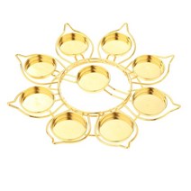 9 버터 기름 램프 홀더 불교 액세서리 사원 합금, 금