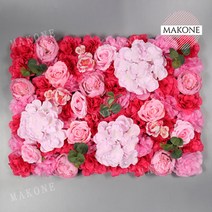 플라워월 꽃벽 인테리어 실크 조화 웨딩 포토존 아트, 라이트 핑크 화이트40x60cm