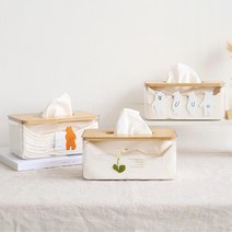 깔끔한 거실용 투명한 티슈케이스 우드 모던한 커피정리 스터디까페 식당테이블, 아이리스