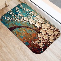야자수매트 등산로매트 코코넛매트 1pcs 40*60cm 나무 패턴 미끄럼 방지 카펫 도어 매트 현관 야외 주방 욕, 05 E