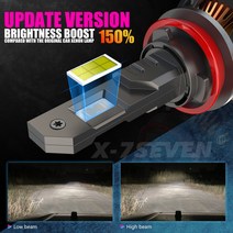 경주 X7SEVEN XKronos LED 헤드라이트 전구 램프 6500K 쿨 조명 H4 9005 HB3 9012 160W, 07 9006 HB4