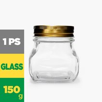 KH928 사각 틴캡 150g 낱개 잼병 수제청 유리병, 실버