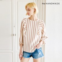 더핸드메이드 블루종 퍼프 소매 블라우스